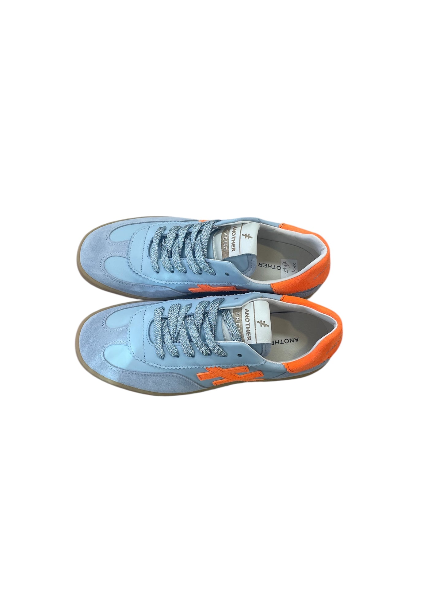 Another Trend sky blue and neon orange sneakers - Melissakshoes