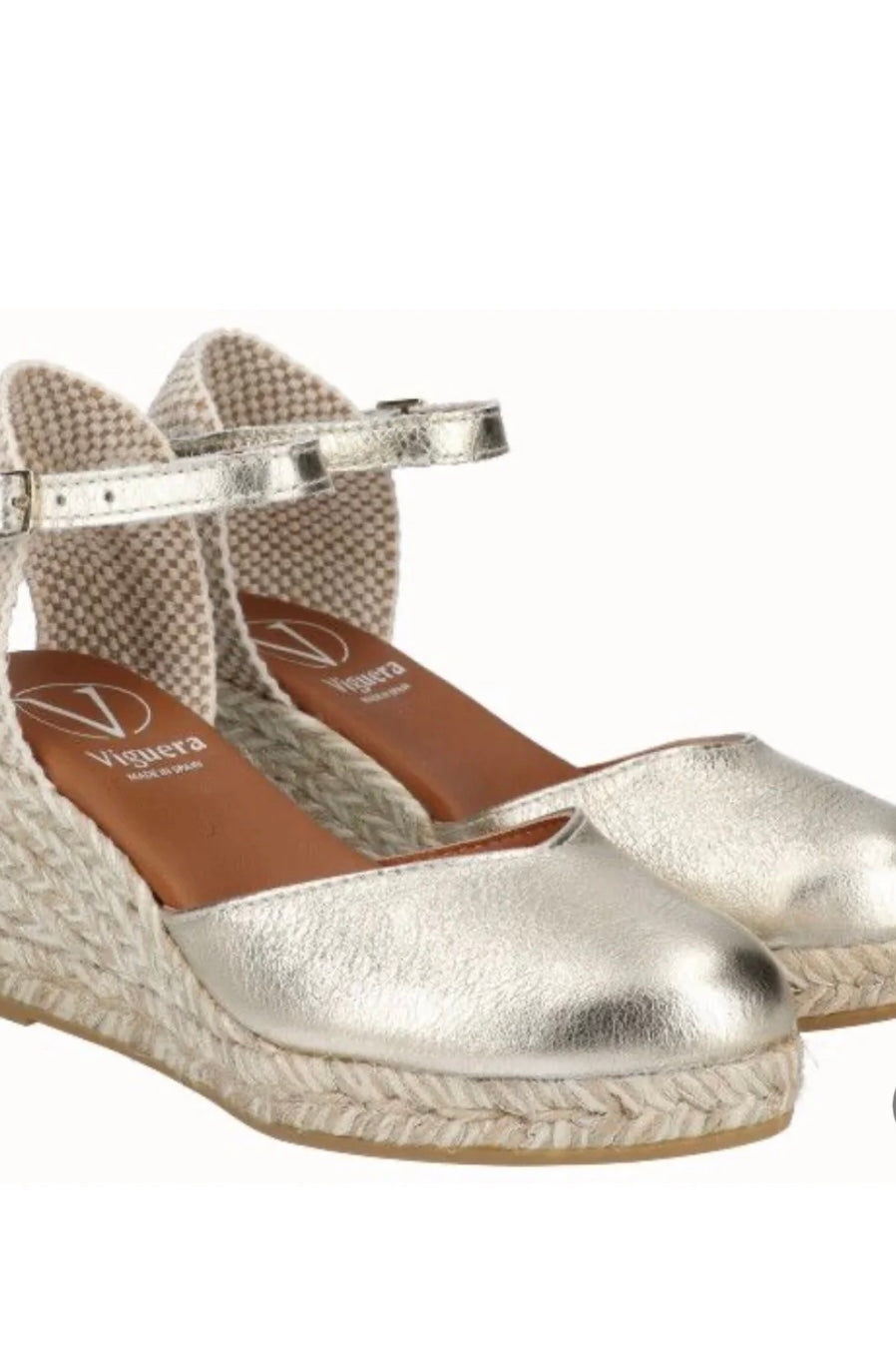Viguera gold leather wedges