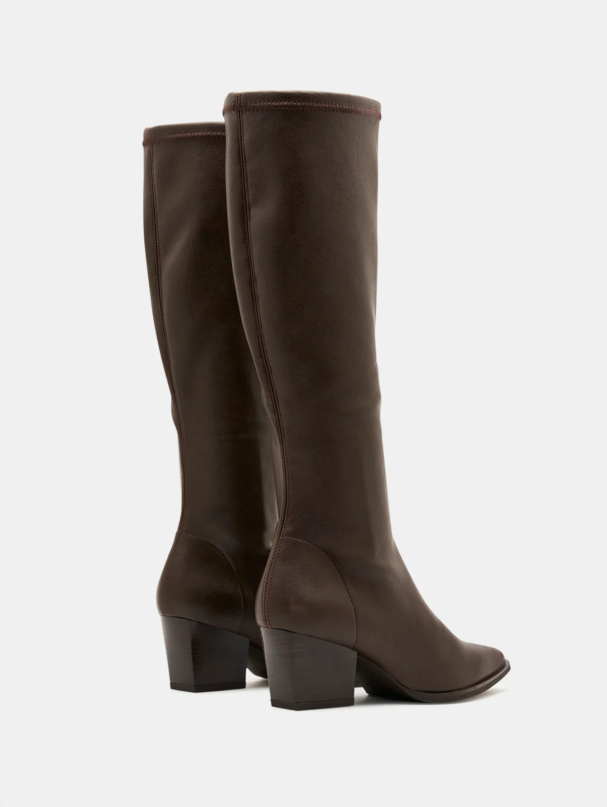 Miss Elastic western style brown stretchy boots