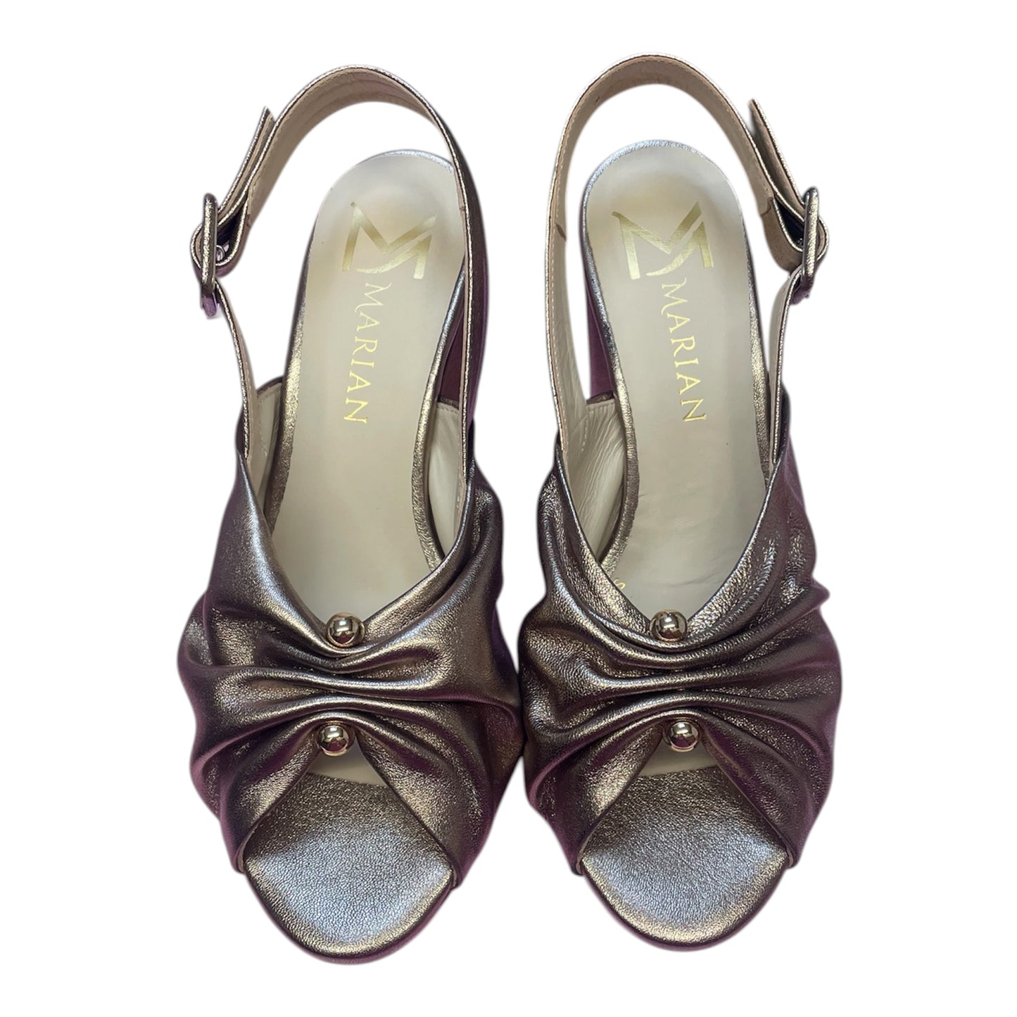 Marian bronze leather heeled sandal