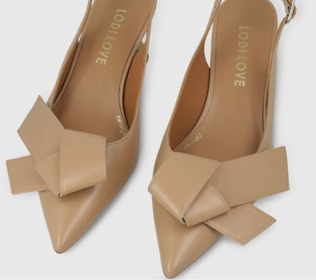 Lodi leather beige slingback