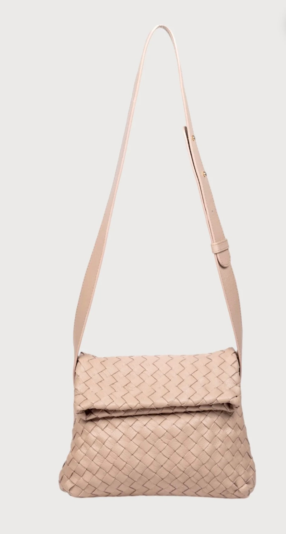 Alēo taupe leather crossbody handbag