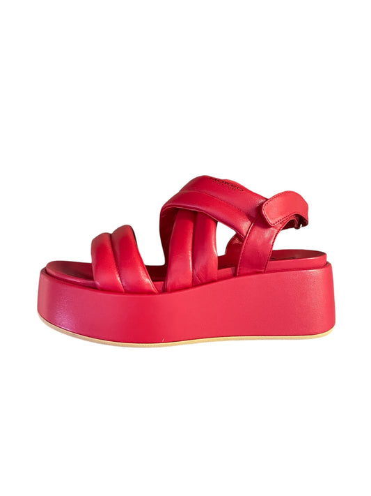 Marco Moreo red leather platform sandals
