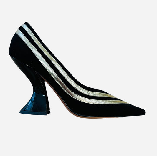 Oxitaly black and gold shoe - Melissakshoes