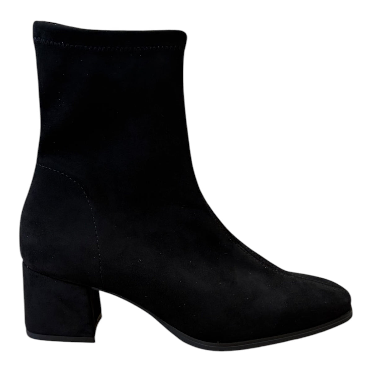 Miss Elastic black suede effect ankle boots M16
