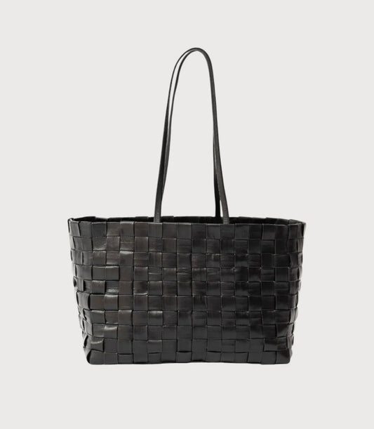 Alēo black leather shopper
