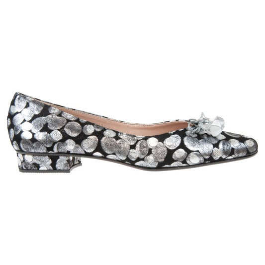 HB silver and black ballerina flats