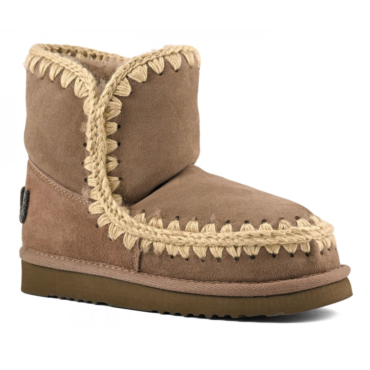 Mou sheepskin ankle boots with glitter logo M4