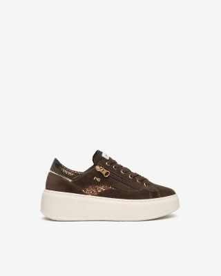 NeroGiardini brown suede platform sneaker