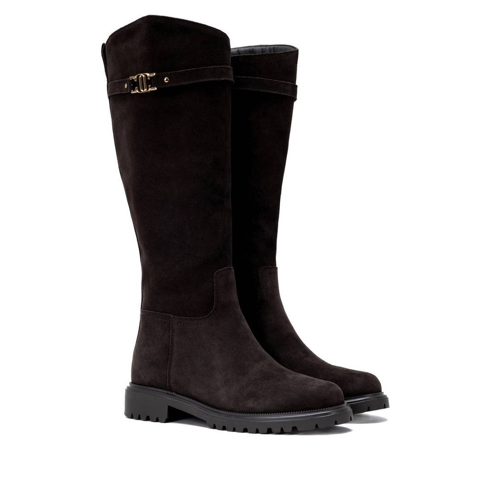 Carmela brown suede knee high boots