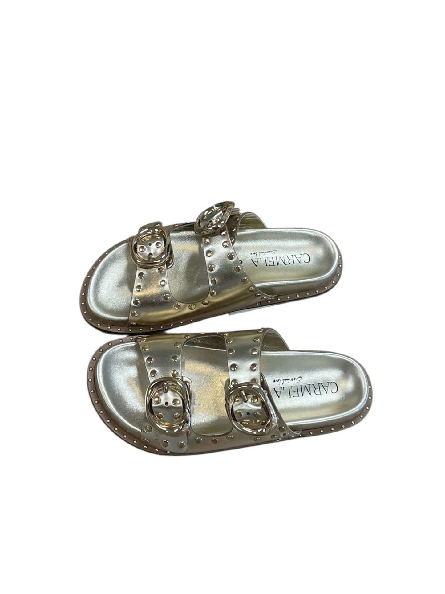 Carmela gold leather stuffed mules - Melissakshoes
