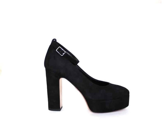 Oxitaly black suede platform shoes