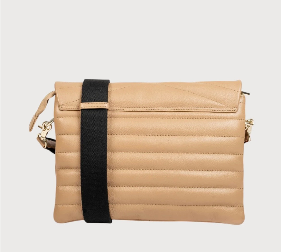 Alēo taupe leather crossbody handbag