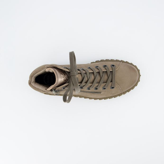 Paul Green taupe leather high top sneakers