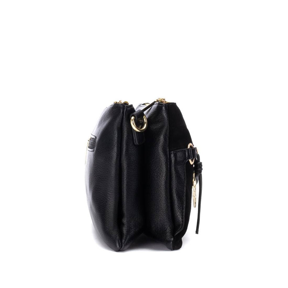 Carmela black suede crossbody handbag