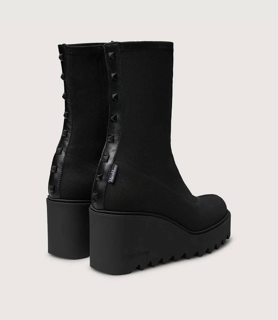 Marco Moreo black stretch ankle boot