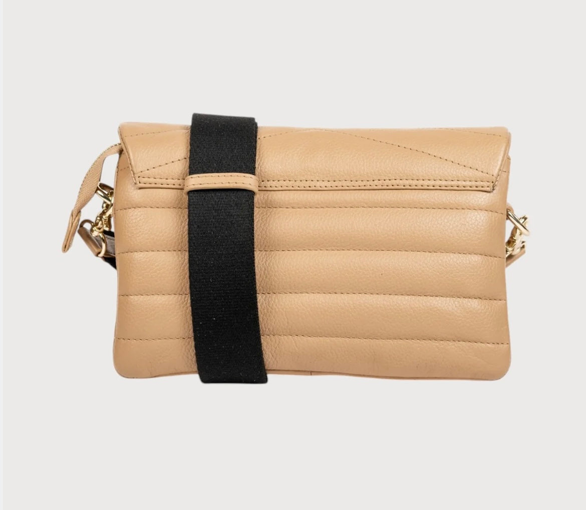 Alēo taupe leather crossbody handbag