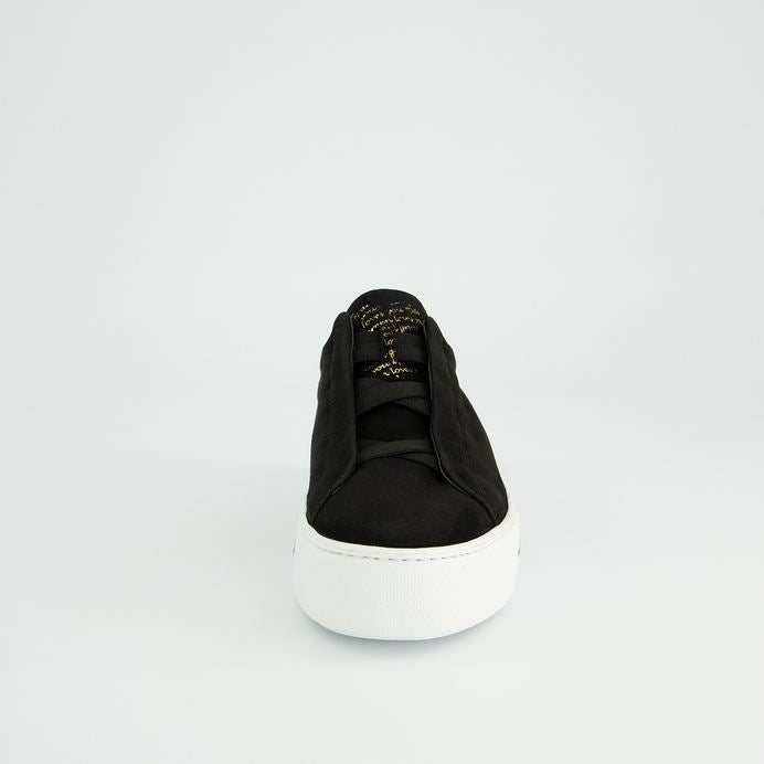 Paul Green black suede slip on his platform sneakers
