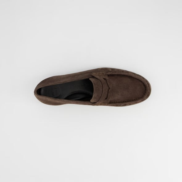Paul green suede leather chocolate brown mocca loafer