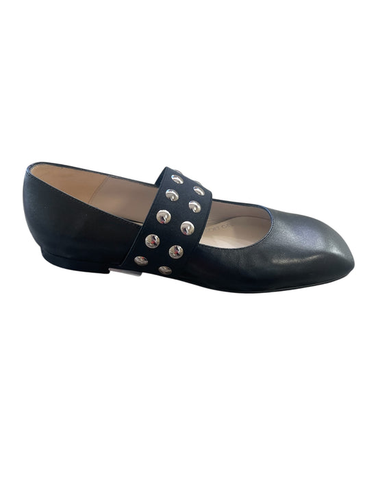 Marian black leather ballerina shoes