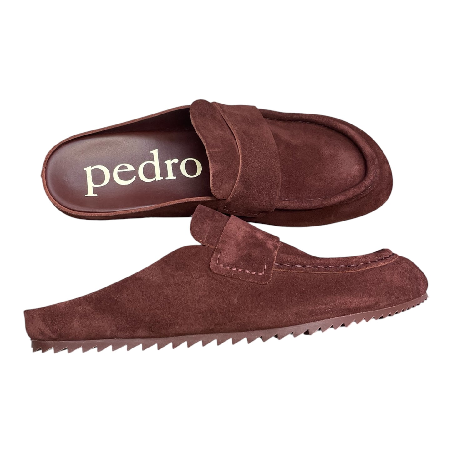Pedro García burgundy suede mules