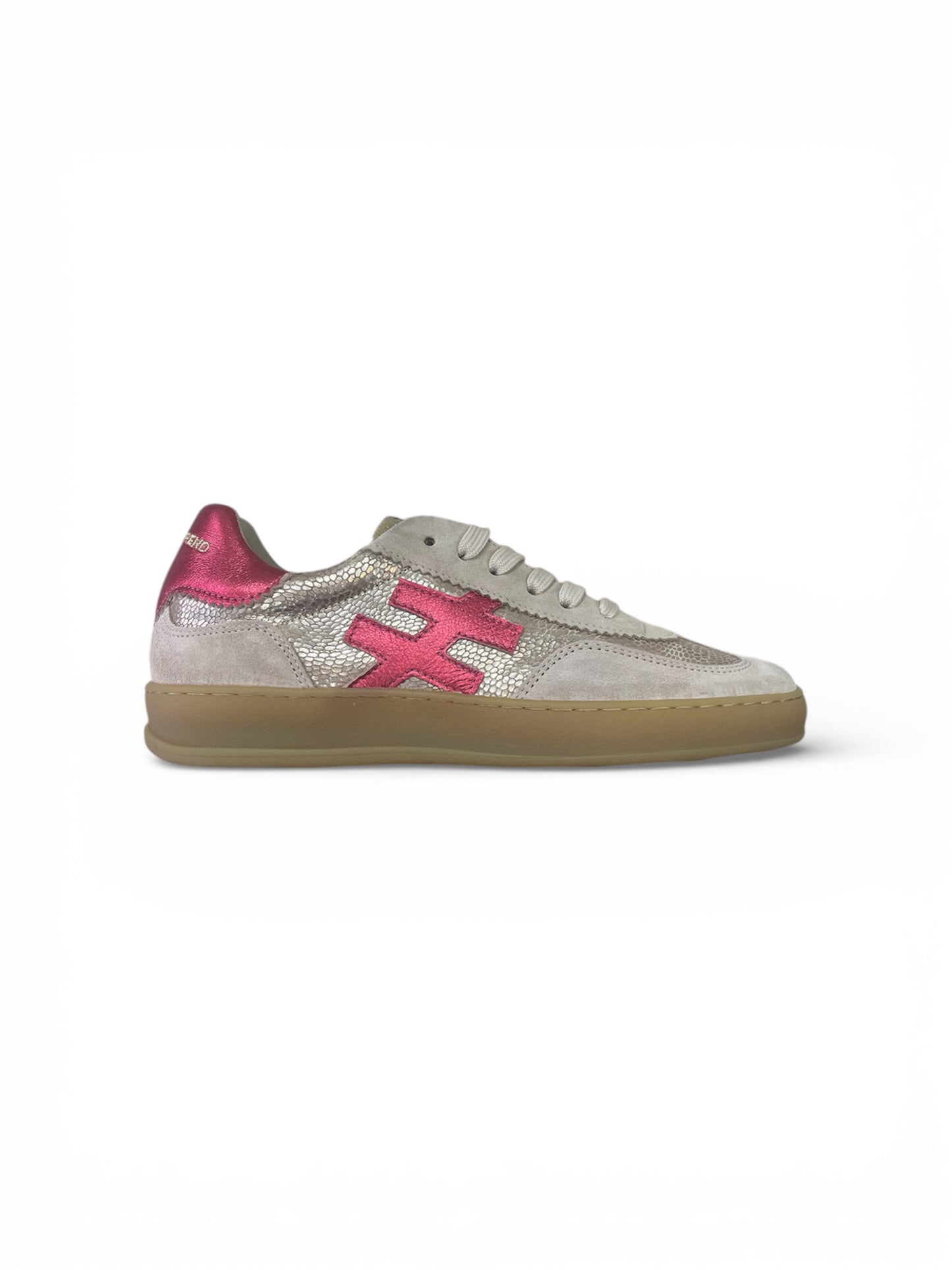 Another Trend old rose reptile combi suede and leather sneakers - Melissakshoes