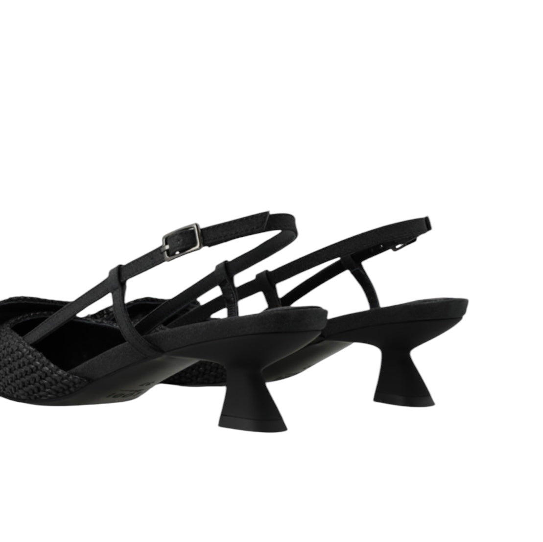 Lodi black raffia sling back