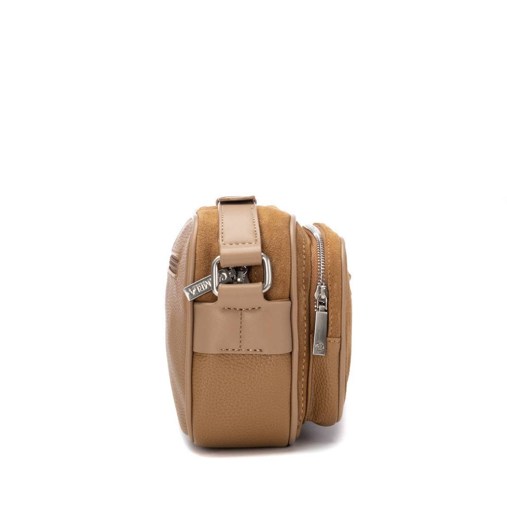 Carmela tan suede and leather crossbody handbag