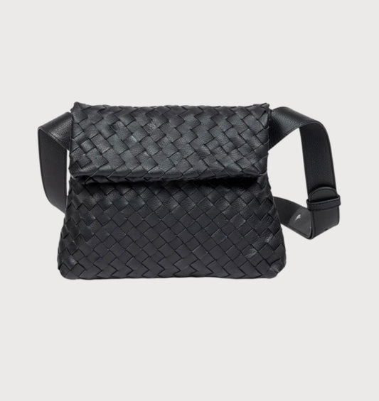 Alēo black leather crossbody handbag