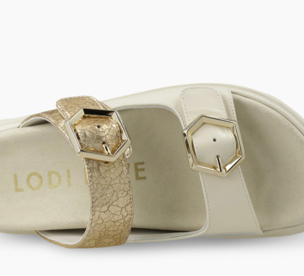 Lodi cream leather sandals
