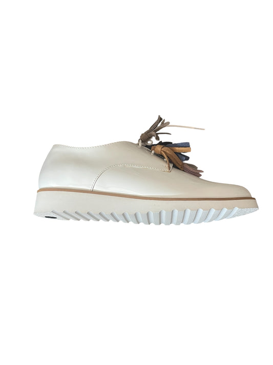 Pinto di blu white leather shoes