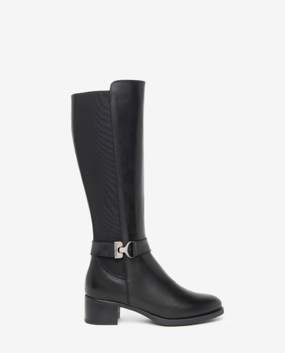NeroGiardini black leather knee high boot - Melissakshoes