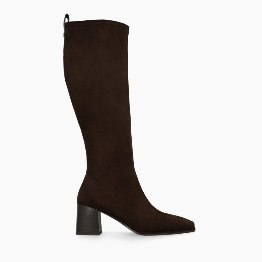 Lodi Halbor knee high brown stretch suede boots
