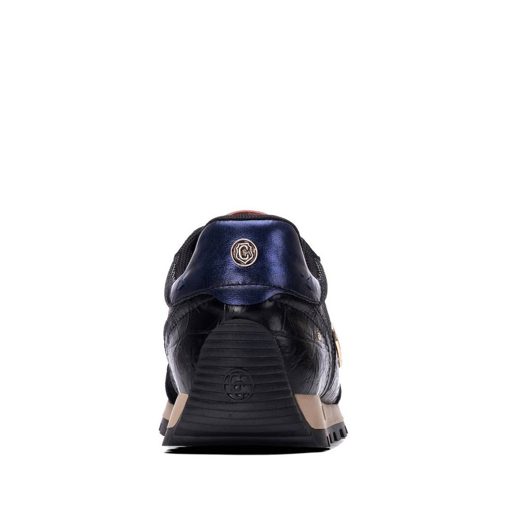 Carmela black leather and suede sneakers