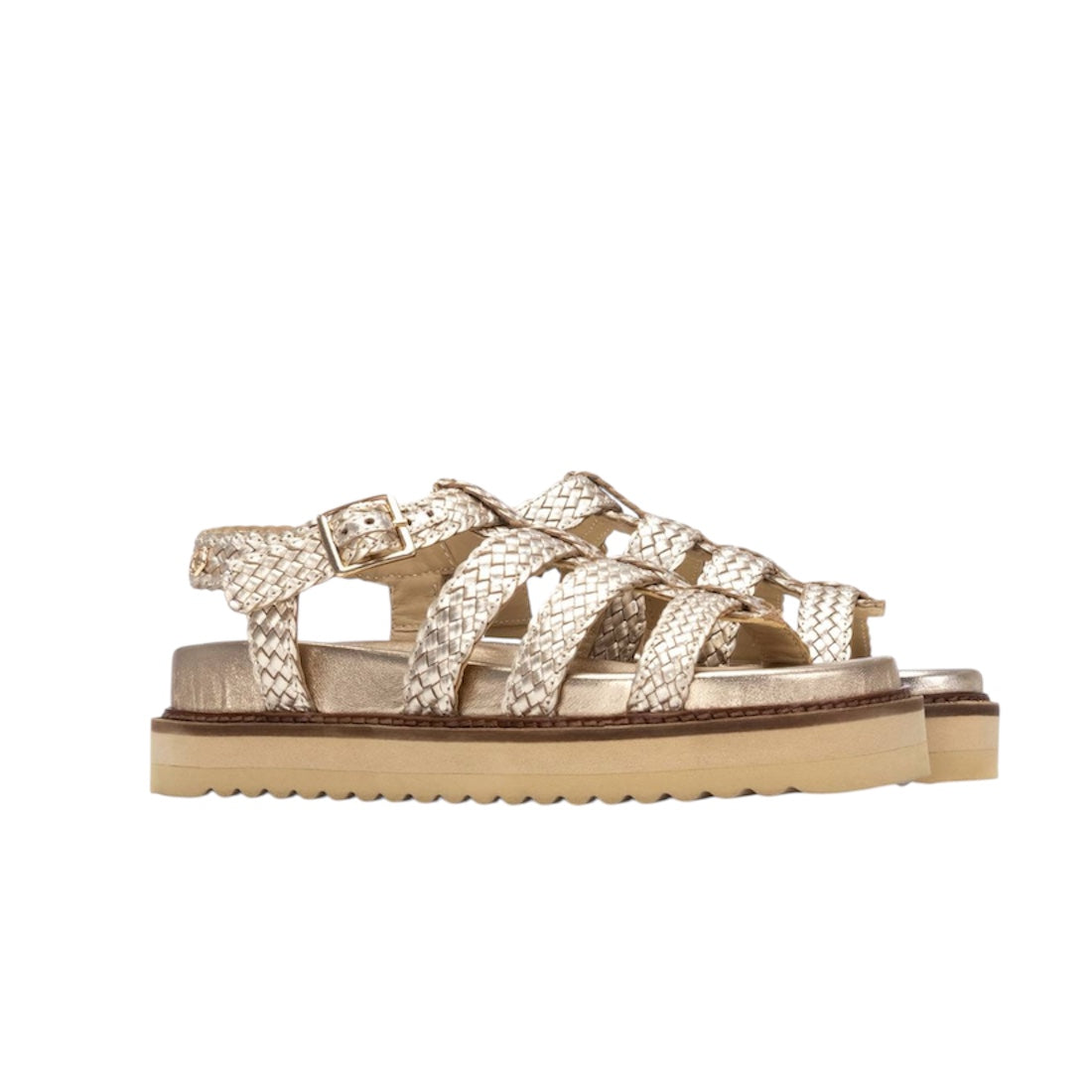 Carmela gold leather sandals - Melissakshoes