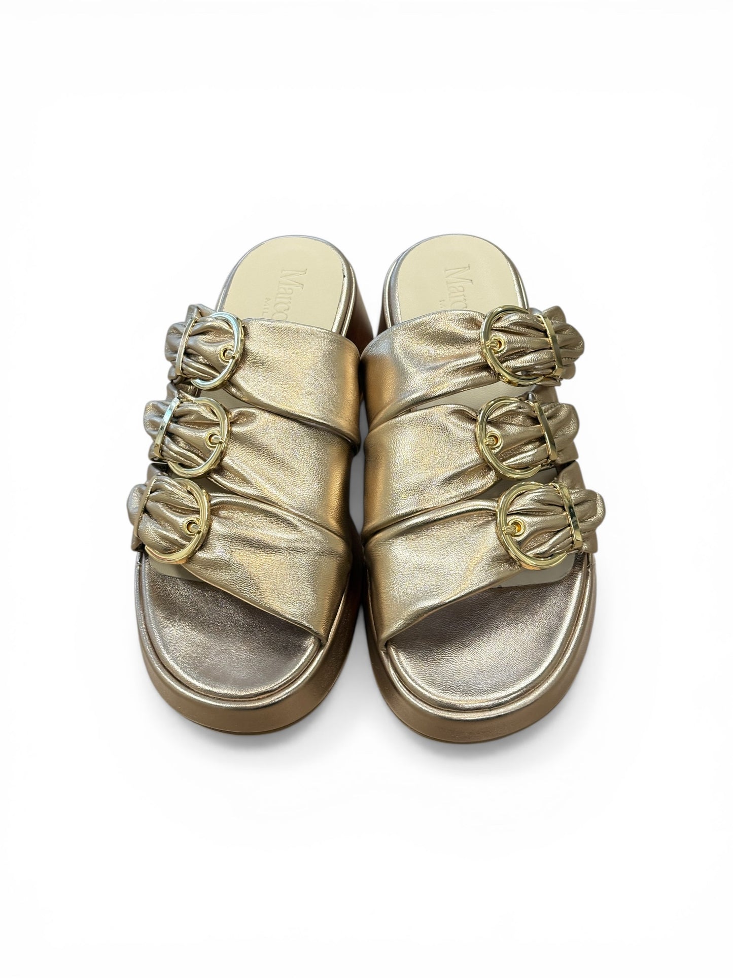 Marco Marco metallic gold leather sandals