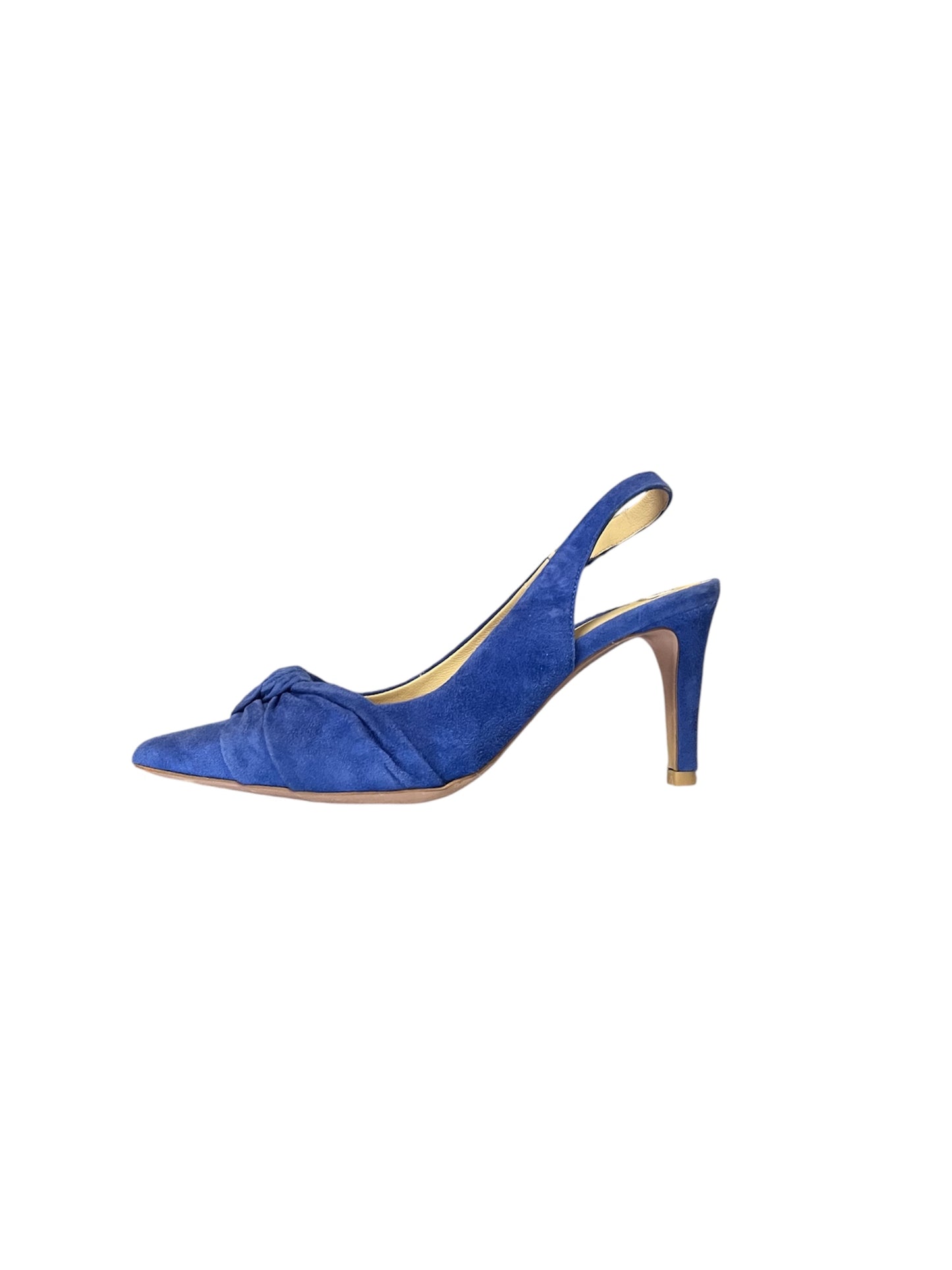 Perlato blue suede slingbacks