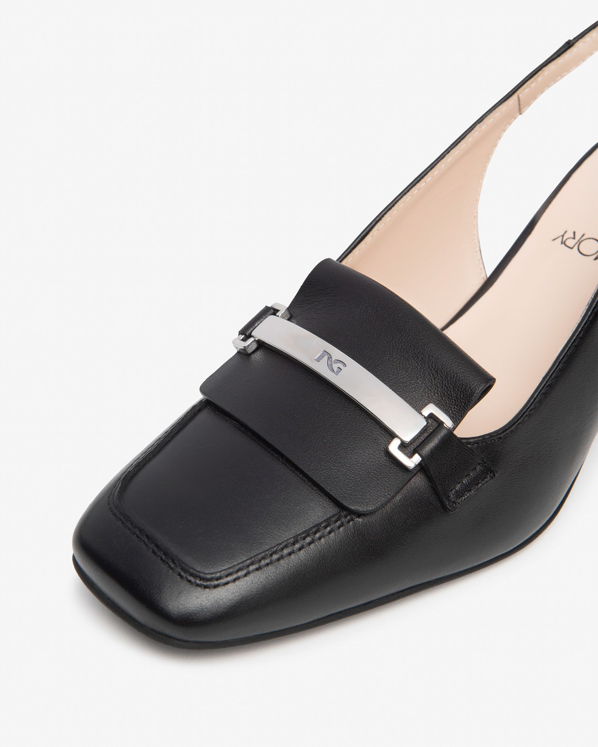 NeroGiardini black leather slingbacks - Melissakshoes