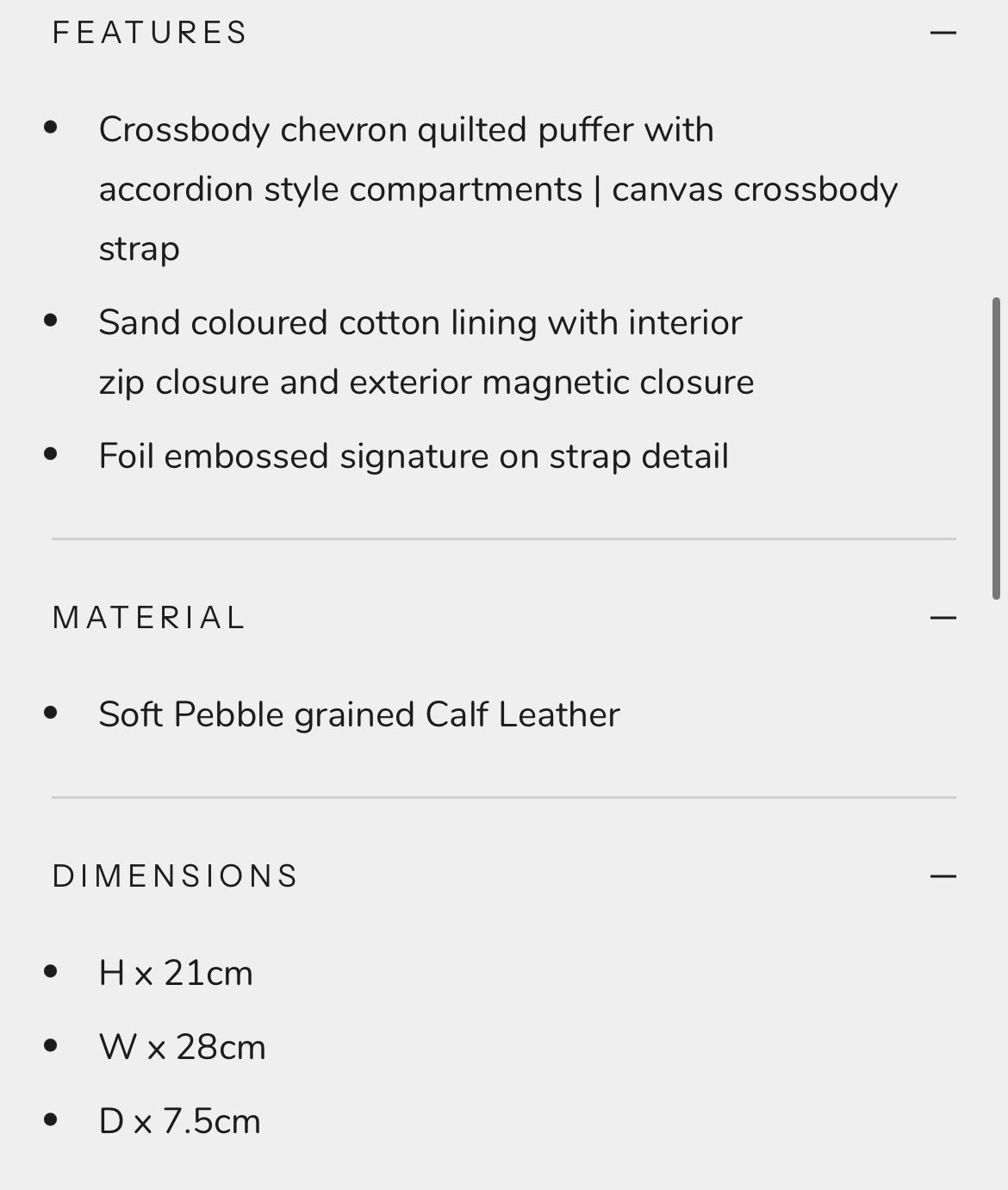 Alēo taupe leather crossbody handbag