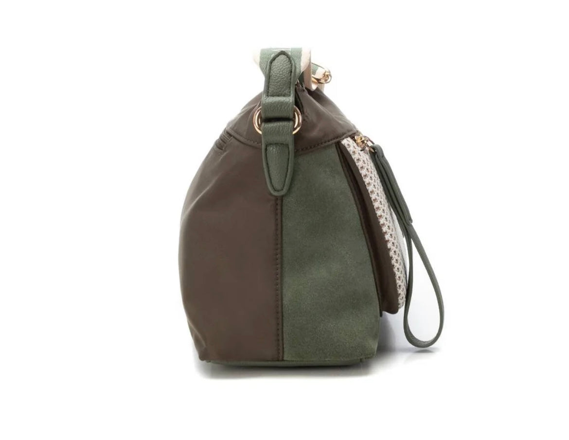 Carmela leather and suede handbag