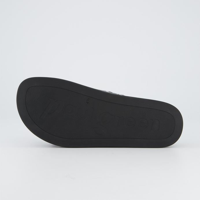 Paul Green black leather mules with silver studded detail - Melissakshoes