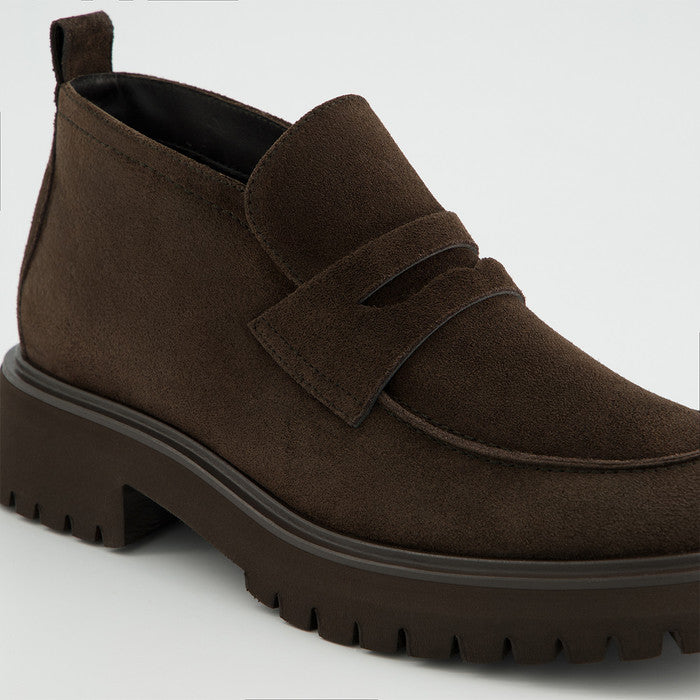 Paul Green brown suede ankle loafers