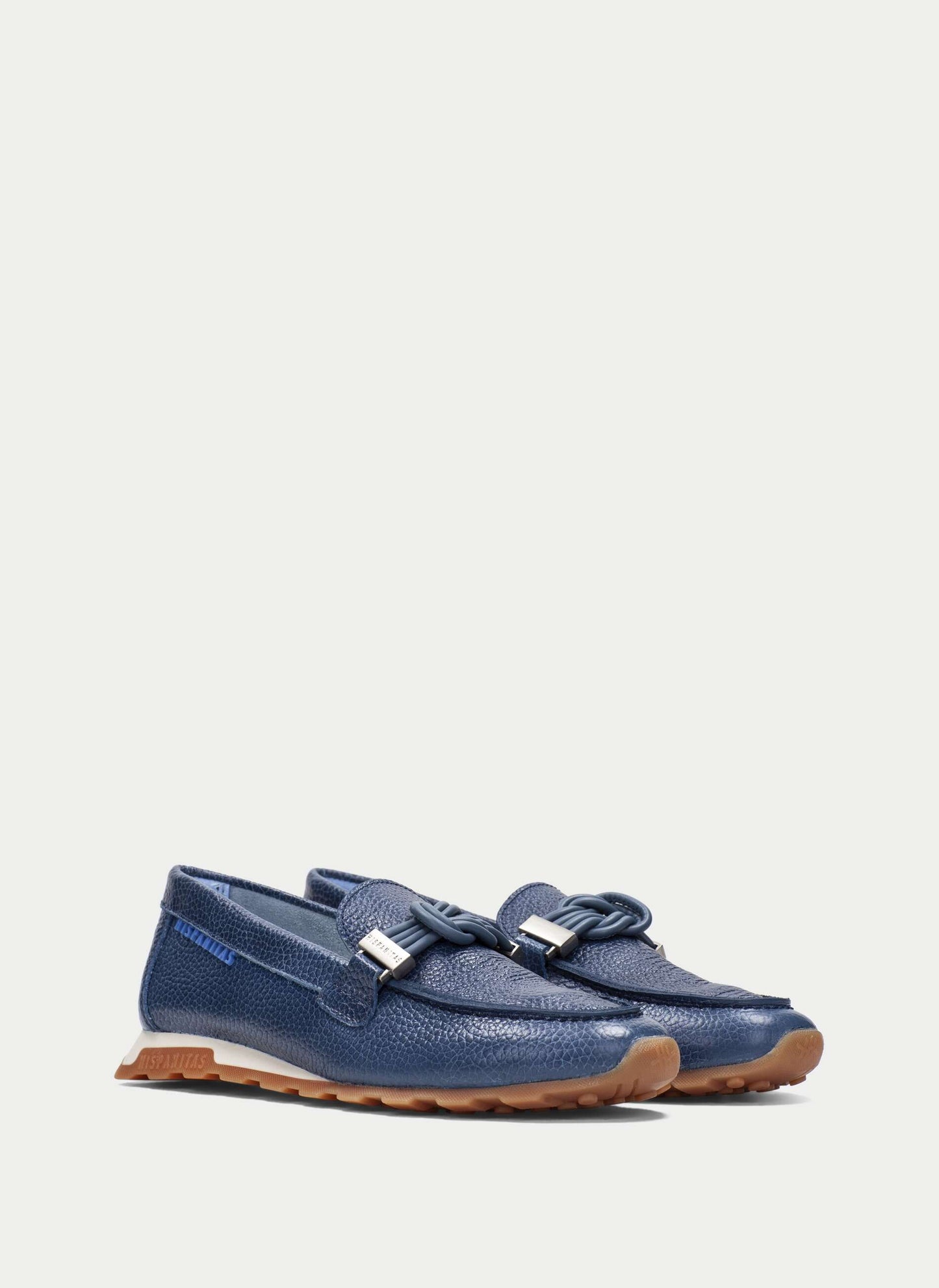 Hispanitas navy retro slip on leather loafers - Melissakshoes
