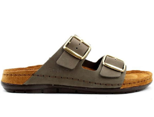 Rohde olive green leather sandals