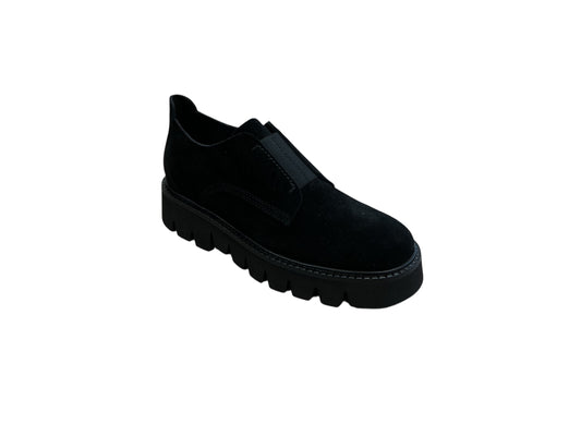pedrogarcía black leather suede slip on loafer