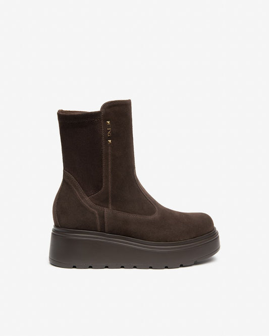NeroGiardini brown suede wedge ankle boot