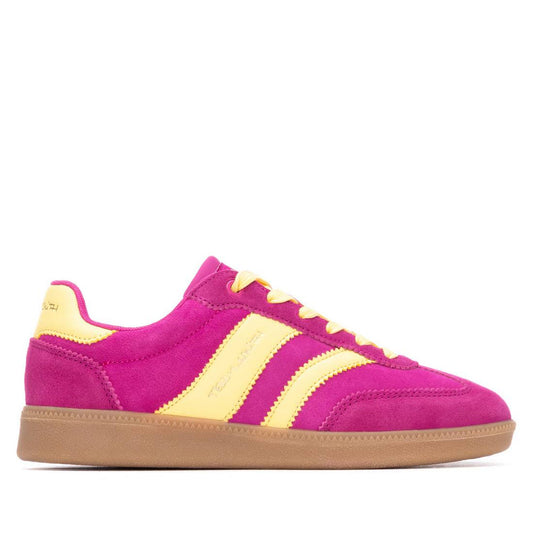 Teddy Smith pink and yellow retro sneakers