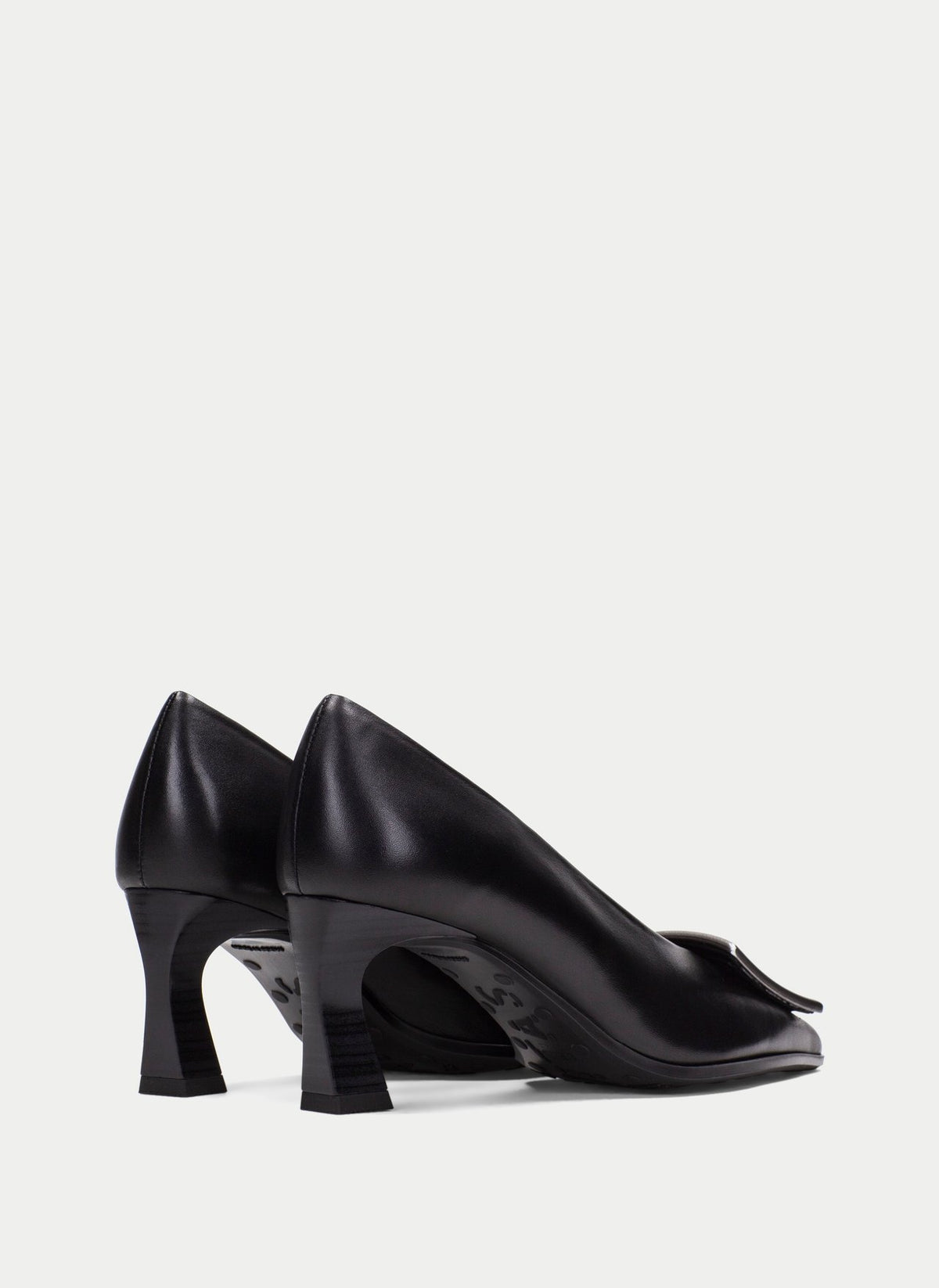 Hispanitas black leather court shoes