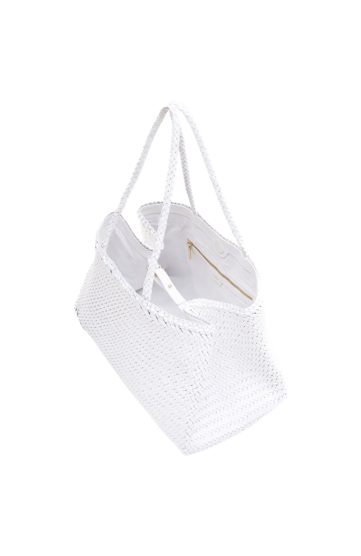 ALẼO Ivory woven leather shopper - Melissakshoes