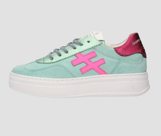 ANOTHER TREND mint green and pink platform sneakers